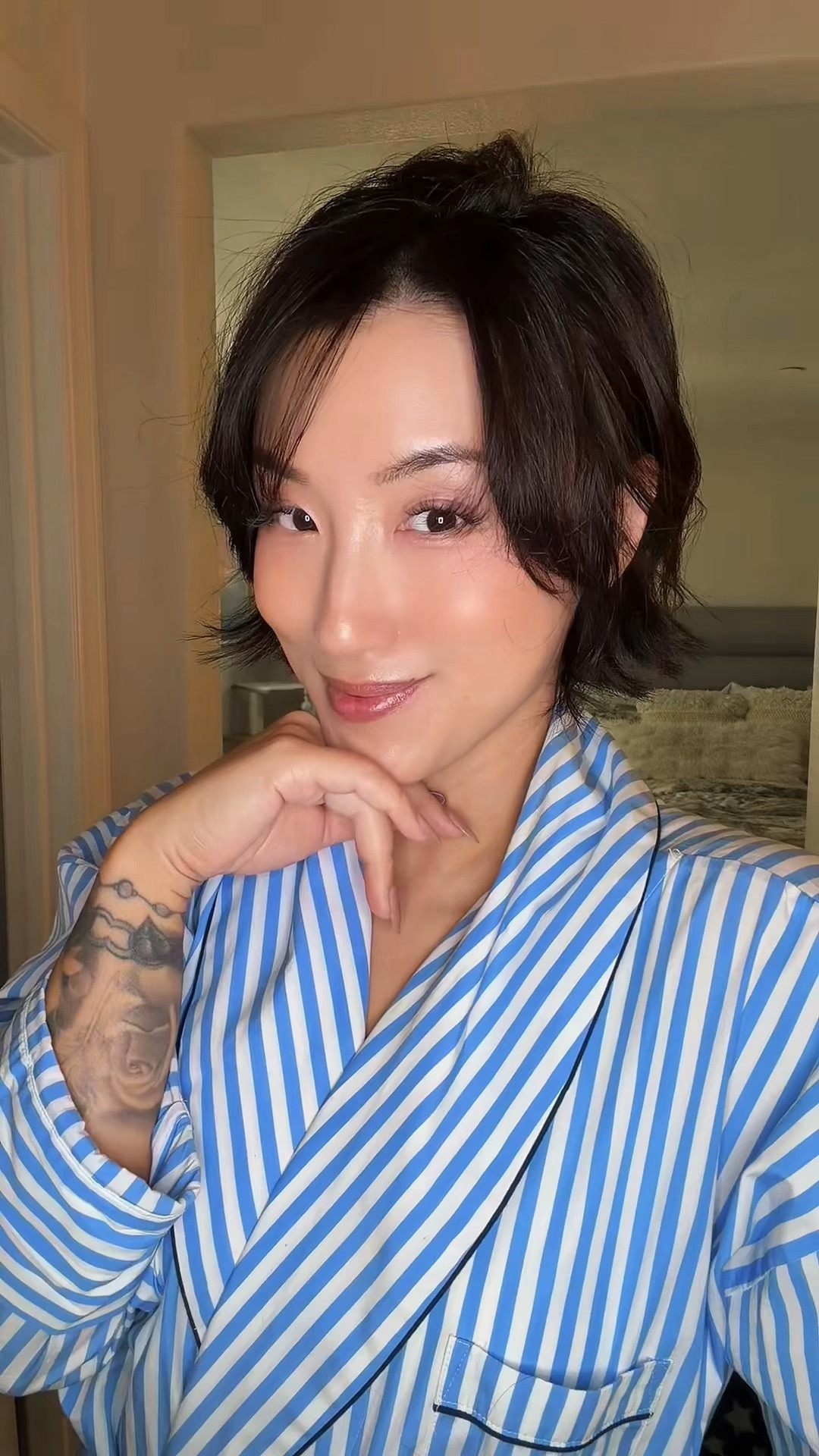 **Hair Over 40 ✨ | My Everyday Hair Routine**

I've realized that great hair isn't just about styling—it's about everything that happens before you even pick up a hot tool. 🤍

Of course, having an amazing hairstylist makes a huge difference (thank you to mine 😆), but healthy-looking hair comes from taking care of it consistently. From the products I use in the shower, to how I treat my scalp and lengths, to the way I style it every day—it all adds up.

Here's what's currently in my routine:

🧴 **To Cleanse:**
• Nutrire Calm Shampoo
• Nutrire Densify Conditioner

🌿 **To Treat:**
• OneSkin OS-01 HAIR Scalp Serum
• RŌZ Milk Hydrating Leave-In Conditioner Hair Serum
• L'ANZA Keratin Healing Oil Hair Treatment

💇🏻‍♀️ **To Style:**
• Wet Brush Original Detangler
• TYMO Dual-Size Airflow Curling Iron (1½"–2")
• Kitsch Ceramic Hair Rollers
• Nexxus Comb Thru Finish Flexible Hold Hairspray

Healthy hair really starts at the root... and yes, I definitely intended the pun. 😉🌱

#HairOver40 #HealthyHair #HairCareRoutine #BeautyOver40 #HairTips

#LTKselfcare #LTKOver40 #LTKBeauty