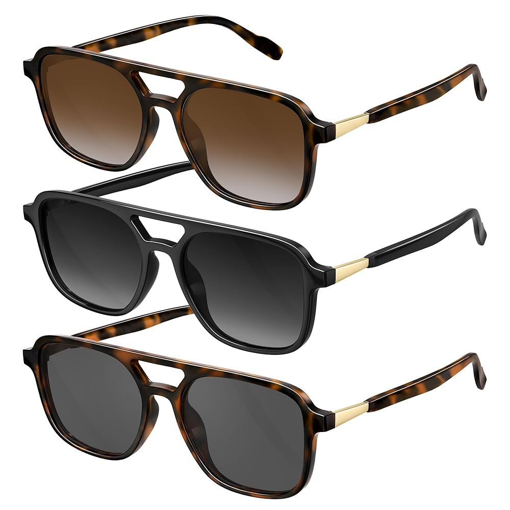 Retro Aviator Sunglasses for Women Men:Polarized Trendy Vintage 70s Rectangle Mens Womens Shades ... | Amazon (US)