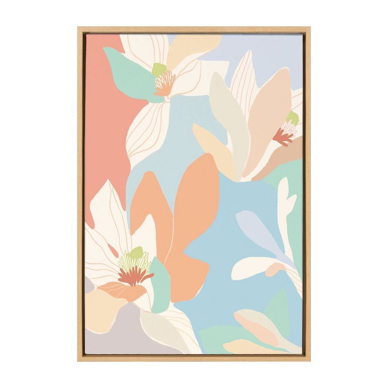 23" x 33" Sylvie Spring Magnolia Framed Canvas by Kasey Free Natural - Kate & Laurel All Things D... | Target