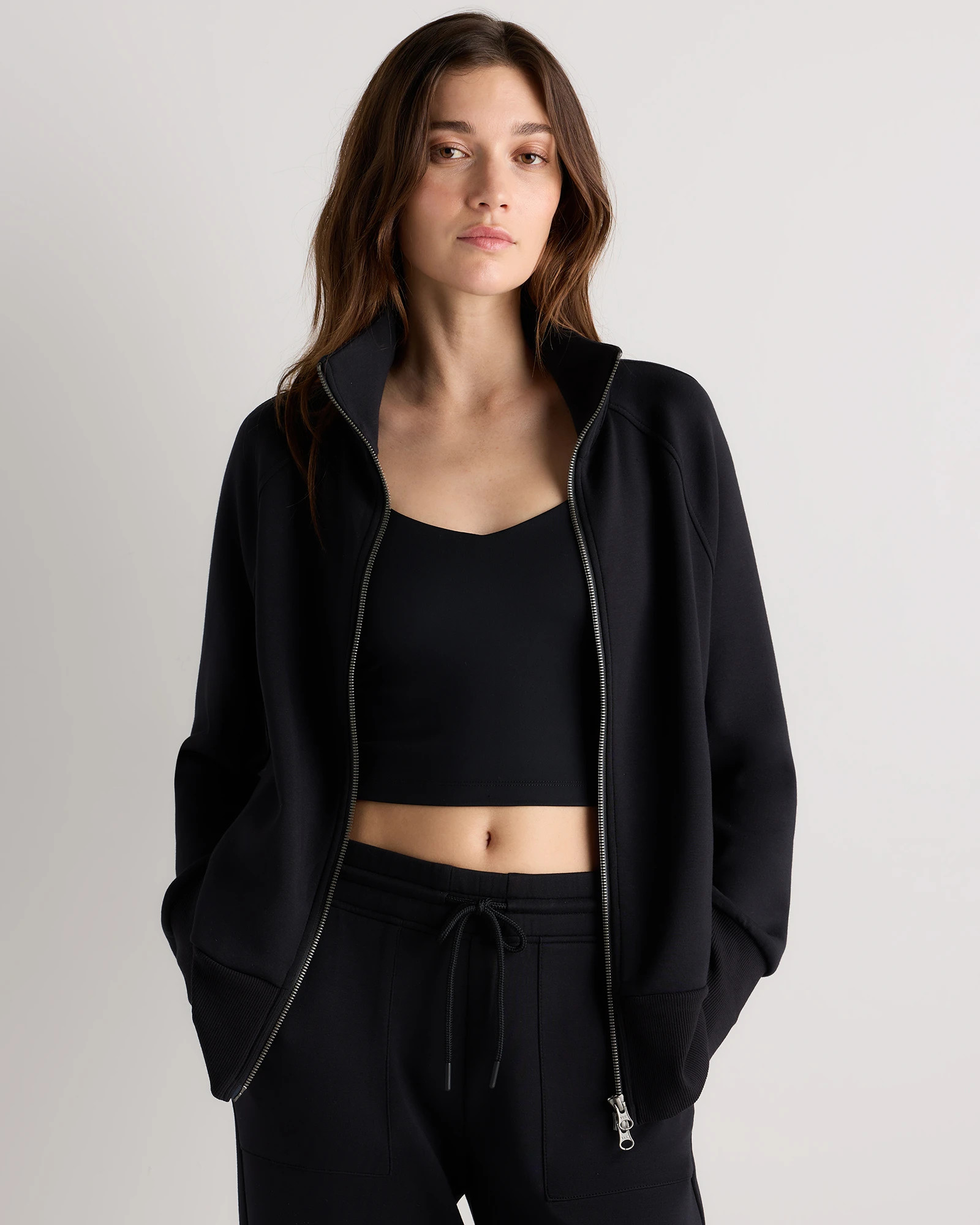 CloudComfort Full-Zip Sweatshirt in Dark Taupe | Quince