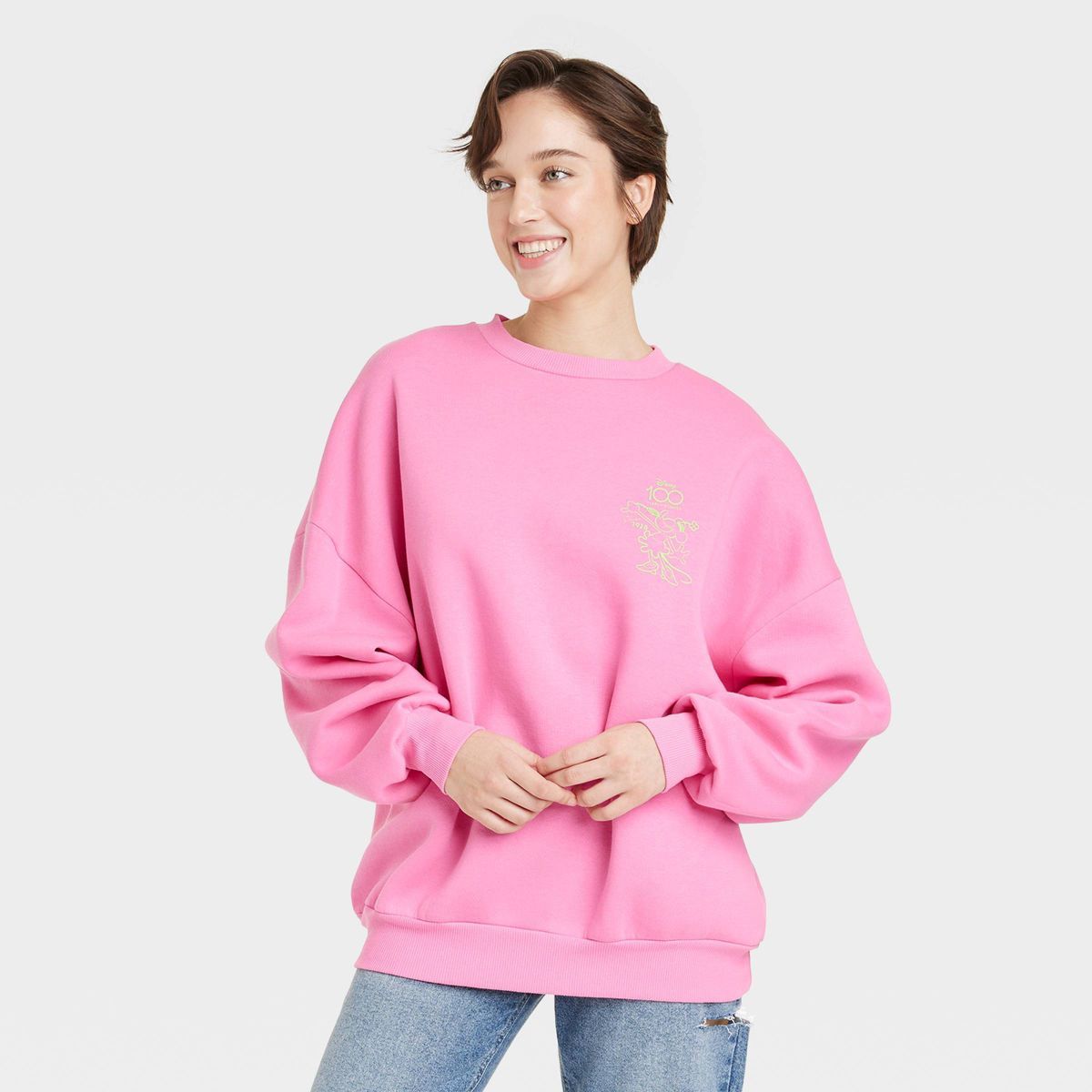 Women's Disney X Skinnydip Minnie Mouse Vintage Graphic Sweatshirt - Pink | Target