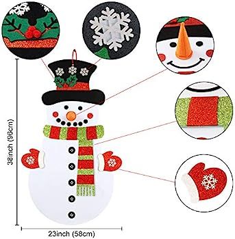 OurWarm Felt Snowman for Kids Wall, 3.2Ft Double-Sided DIY Felt Christmas Snowman Set with 35 Gli... | Amazon (US)