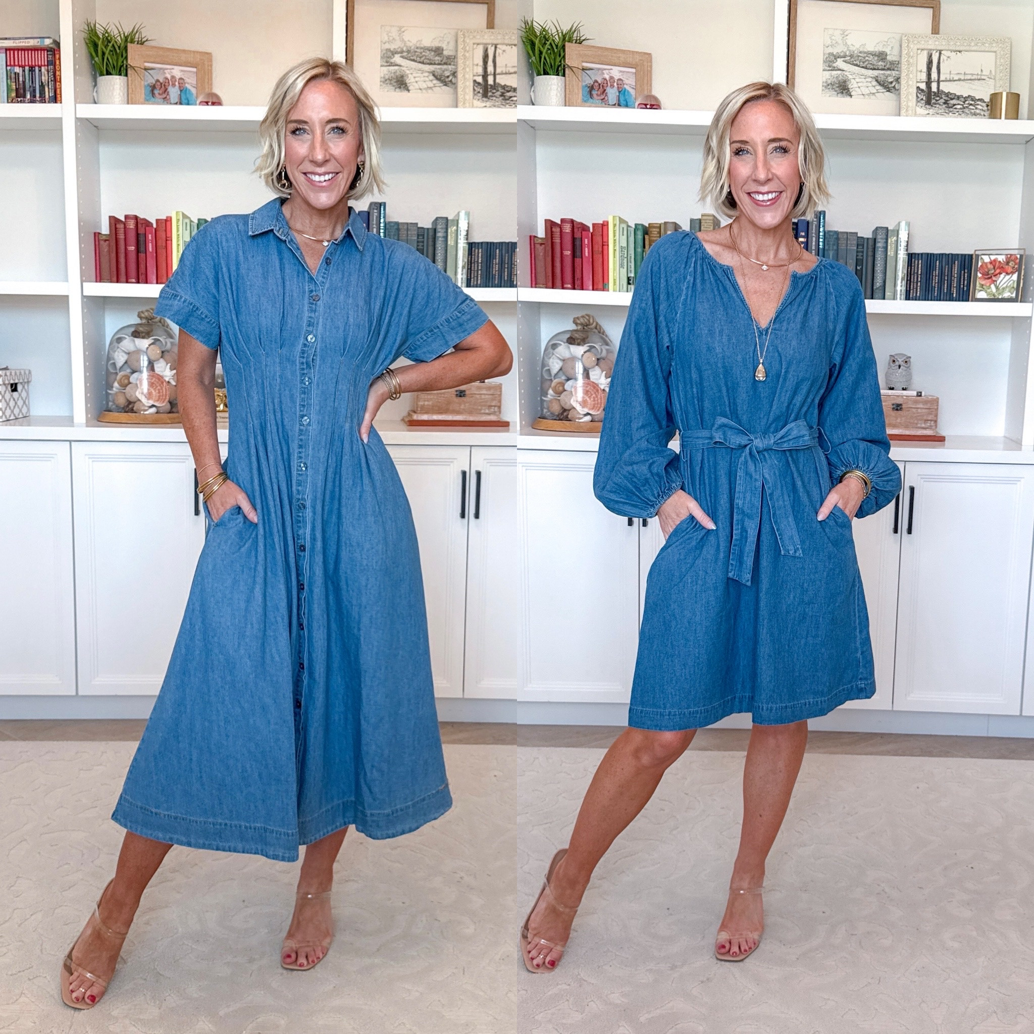 Walmart - more new dresses. Pleated Waist Midi Shirtdress w/ Short Sleeves - size XS. $27.98. 3 colors. Mini Dress w/ Long Balloon Sleeves - size XS. $19.98. 6 colors.

#LTKSeasonal #LTKOver40 #LTKPetite