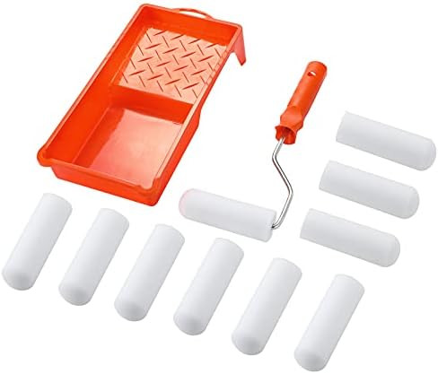 Foam Paint Roller Set-4" Paint Roller with 10 High-Density Foam Covers,Roller Frame,Paint Tray,Sp... | Amazon (US)