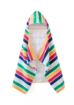 Crown & Ivy Kids Hooded Colorful Striped Beach Towel, 30 x 50 | Belk