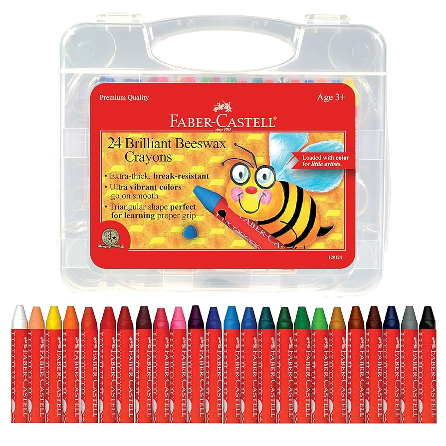 Faber-Castell Beeswax Crayons in Durable Storage Case, 24 Vibrant Colors | Amazon (US)