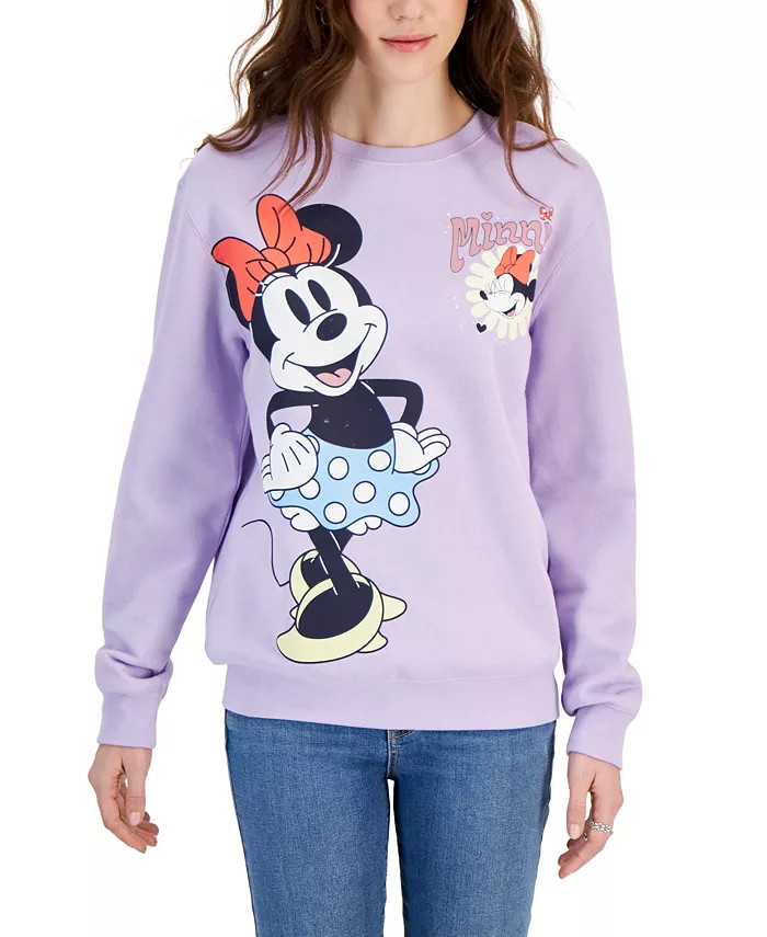 Disney Juniors' Minnie Mouse Long-Sleeve Sweatshirt - Macy's | Macy's