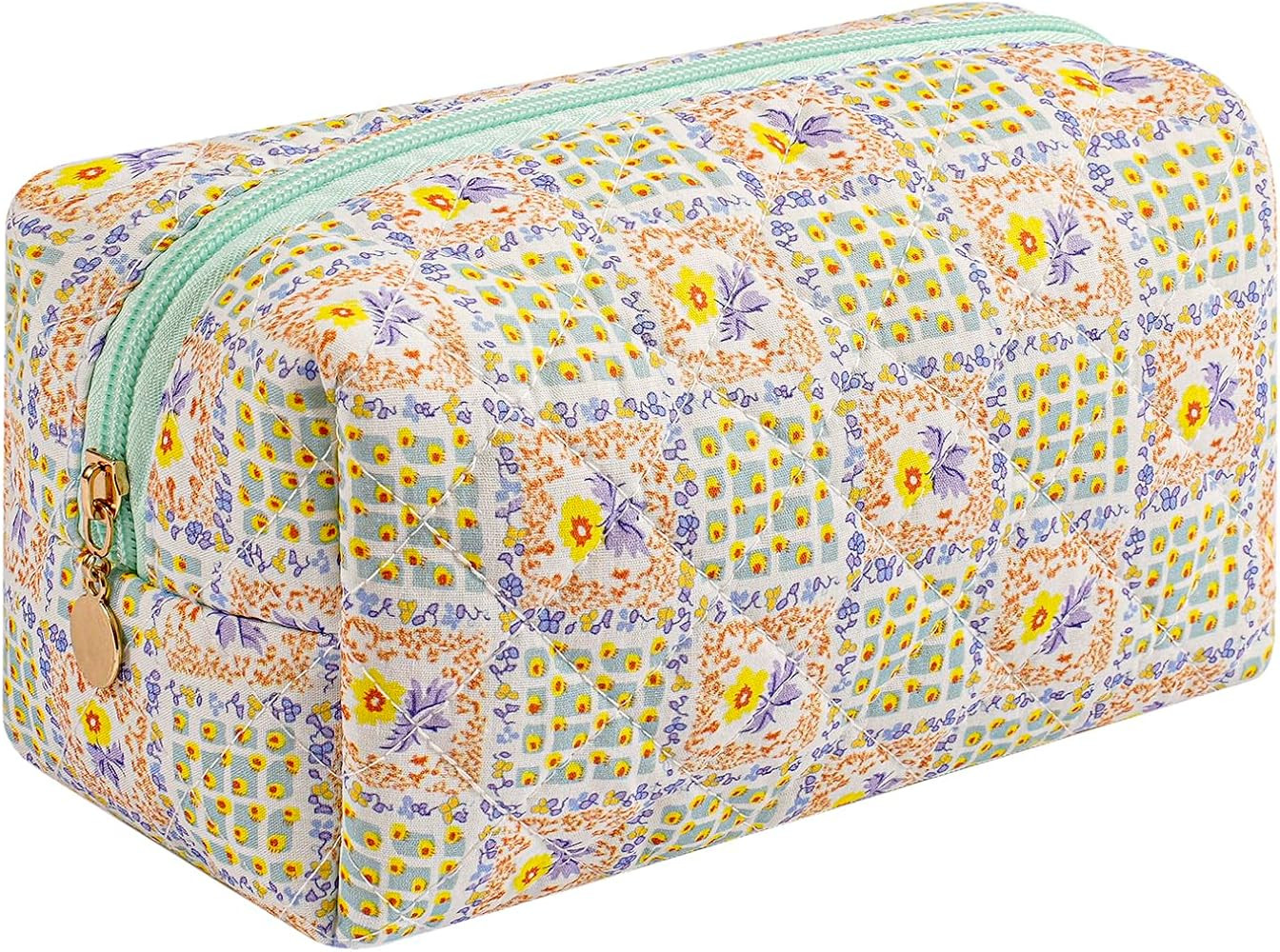 Makeup Bag Travel Cosmetic Bag for Women Girls, Zipper Make Up Pouch, Floral Flowers Toiletry Org... | Amazon (US)