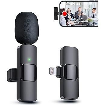 PQRQP Wireless Microphone for iPhone iPad, Mini Microphone, Wireless Lavalier Microphone, Wireles... | Amazon (US)