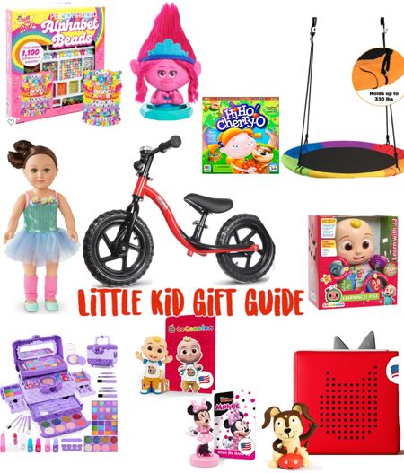 Gift guide for kids! Cyber week deals at Amazon and Walmart!! Toddler gift guide! Little girl gift guide!! Strider balance bike, tonies box, play makeup set, outdoor swing, board game and more!! 

#LTKCyberWeek #LTKGiftGuide