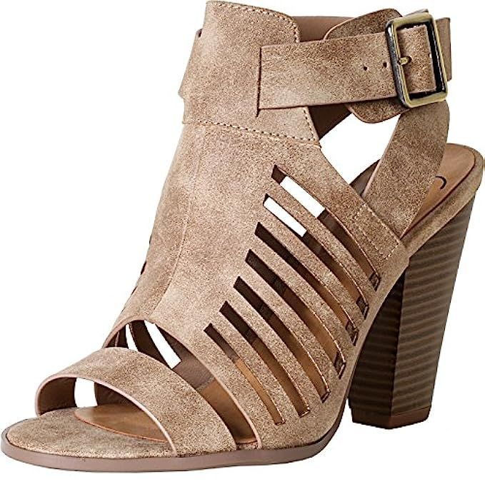 SODA Delicious Yummy Cutout Stacked Heel Sandal | Amazon (US)