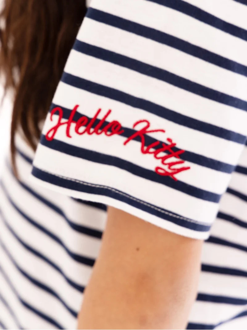 Wonder Nation x Hello Kitty Girls Stripe Graphic Tee with Short Sleeves, Sizes 4-16 | Walmart (US)