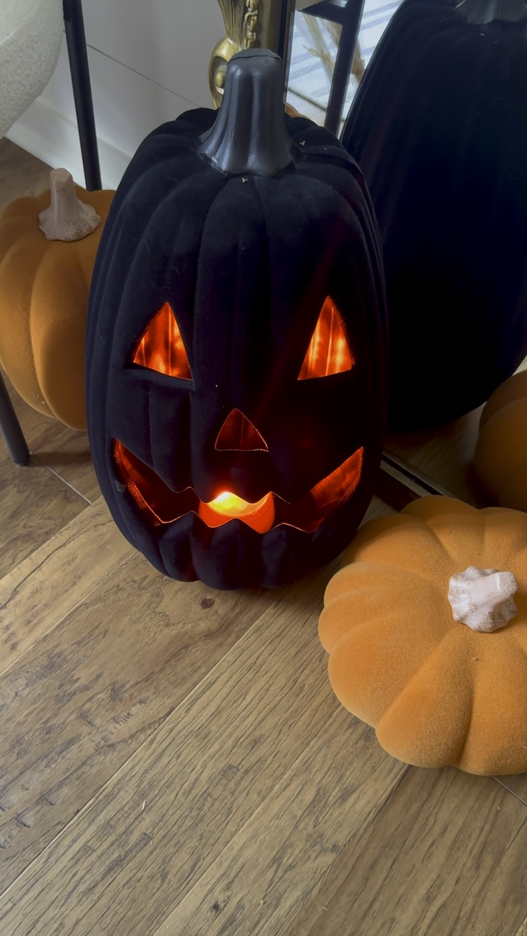 Turn volume on to hear this Halloween Black Flocked Light-Up Jack-o'-Lantern (22 in)! So much fun…perfect indoor or on a porch. Walmart Halloween find! 

#LTKHome #LTKSeasonal #LTKVideo