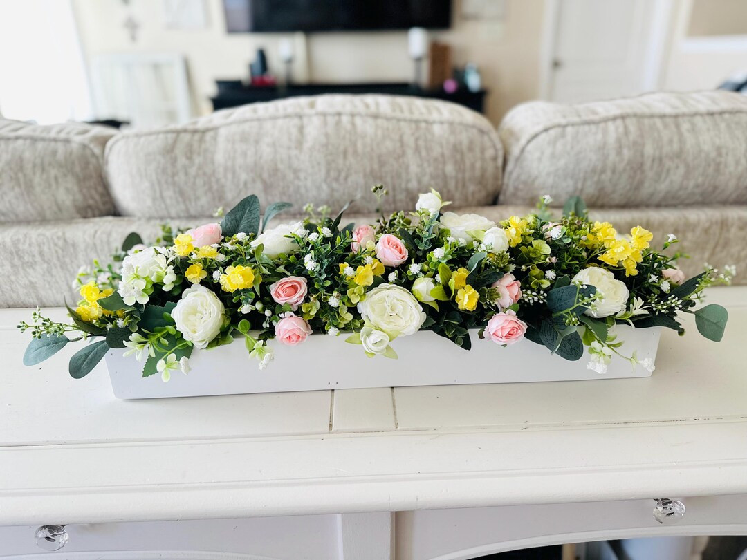 Dining Room Table Spring Floral Centerpiece | Artificial Flower Arrangement | Wedding Table Decor... | Etsy (US)