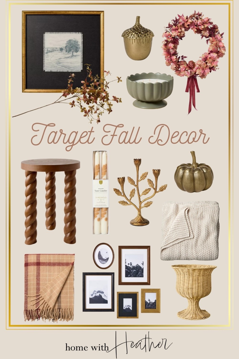 Fall Essentials from Target
Fall decor from Target, Studio McGee, Hearth & Hand Magnolia.
Rattan outdoor planter
Fall scented candle
Scallop jar candle
Taper candles
Candle holder
Braided leg accent table
Chunky knit throw
Cozy Fall Blankey
Fall stems
Artificial branch leaf stem
Fall wreath
Moody wall art
Framed wall art
Wood frame gallery set
Set of wood frames 
Pumpkin canister
Acorn canister
Table decor



#LTKHome #LTKStyleTip #LTKSeasonal