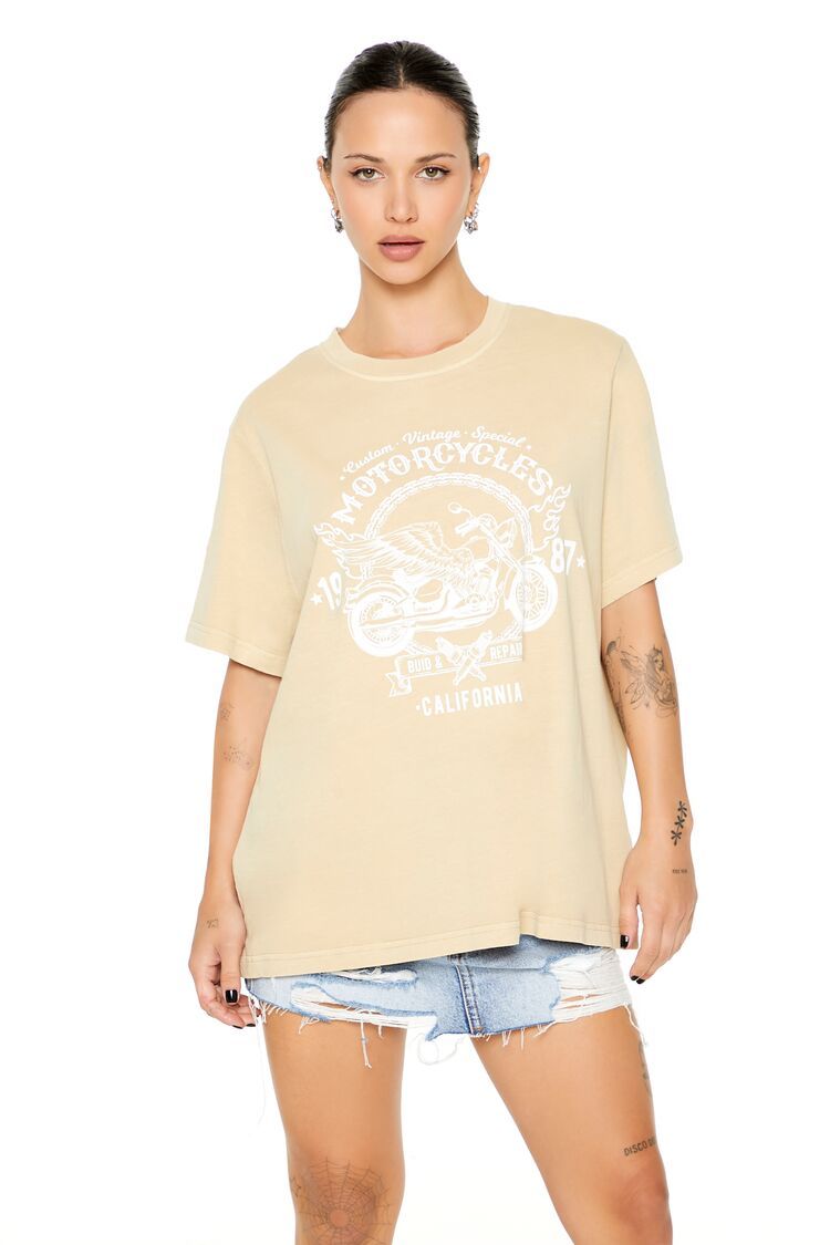 Oversized Motorcycles Graphic Tee | Forever 21