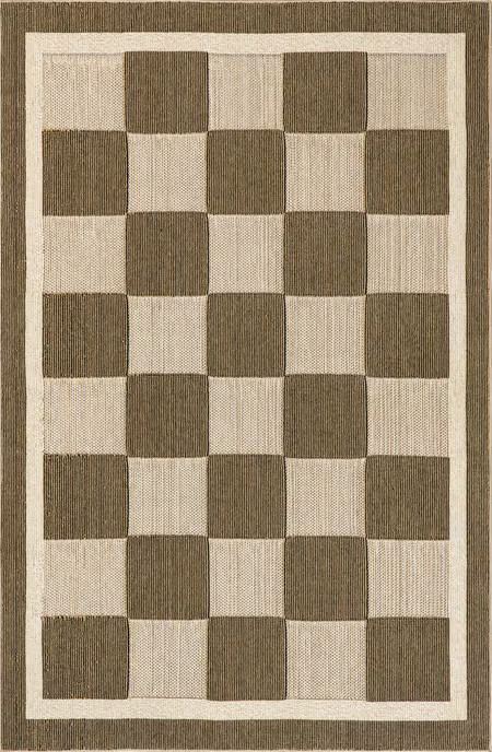 Beige Solana Indoor/Outdoor Sisal Checkerboard Area Rug | Rugs USA