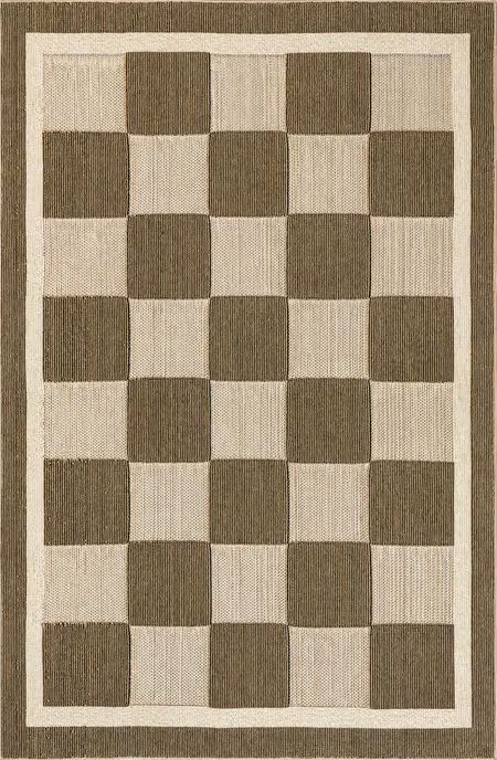 Beige Solana Indoor/Outdoor Sisal Checkerboard Area Rug | Rugs USA