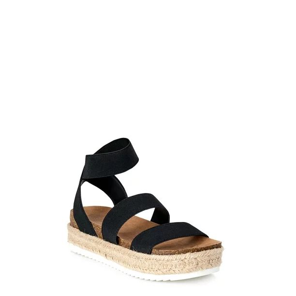 Time and Tru Women’s Flatform Sandals, Wide Width Available | Walmart (US)