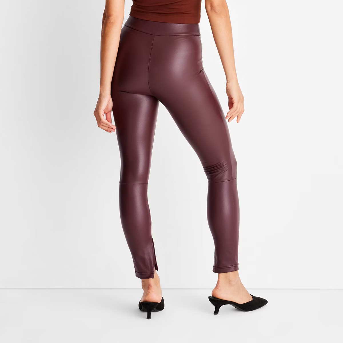 Women's High-Waisted Slim Fit Faux Leather Leggings - A New Day™ | Target