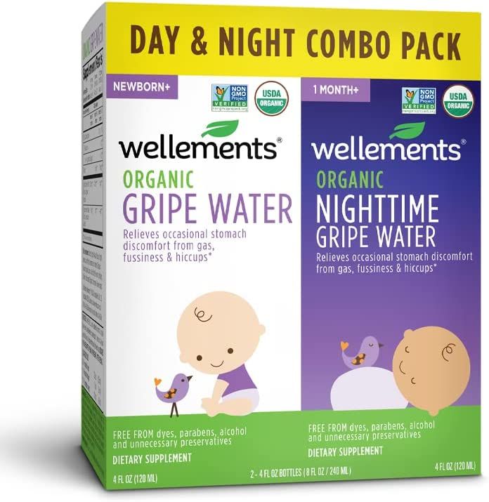 Wellements Organic Day & Night Gripe Water Combo Pack for Infants, Relieves Stomach Discomfort fr... | Amazon (US)