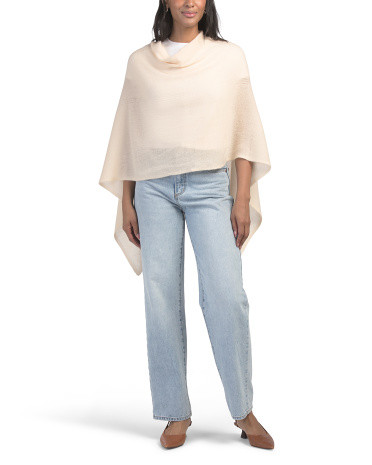 Cashmere Poncho With Bow Accent | TJ Maxx