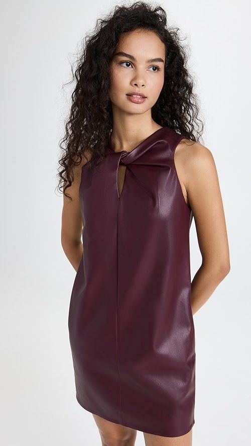 Twisted Sleeveless Faux Leather Dress | Shopbop