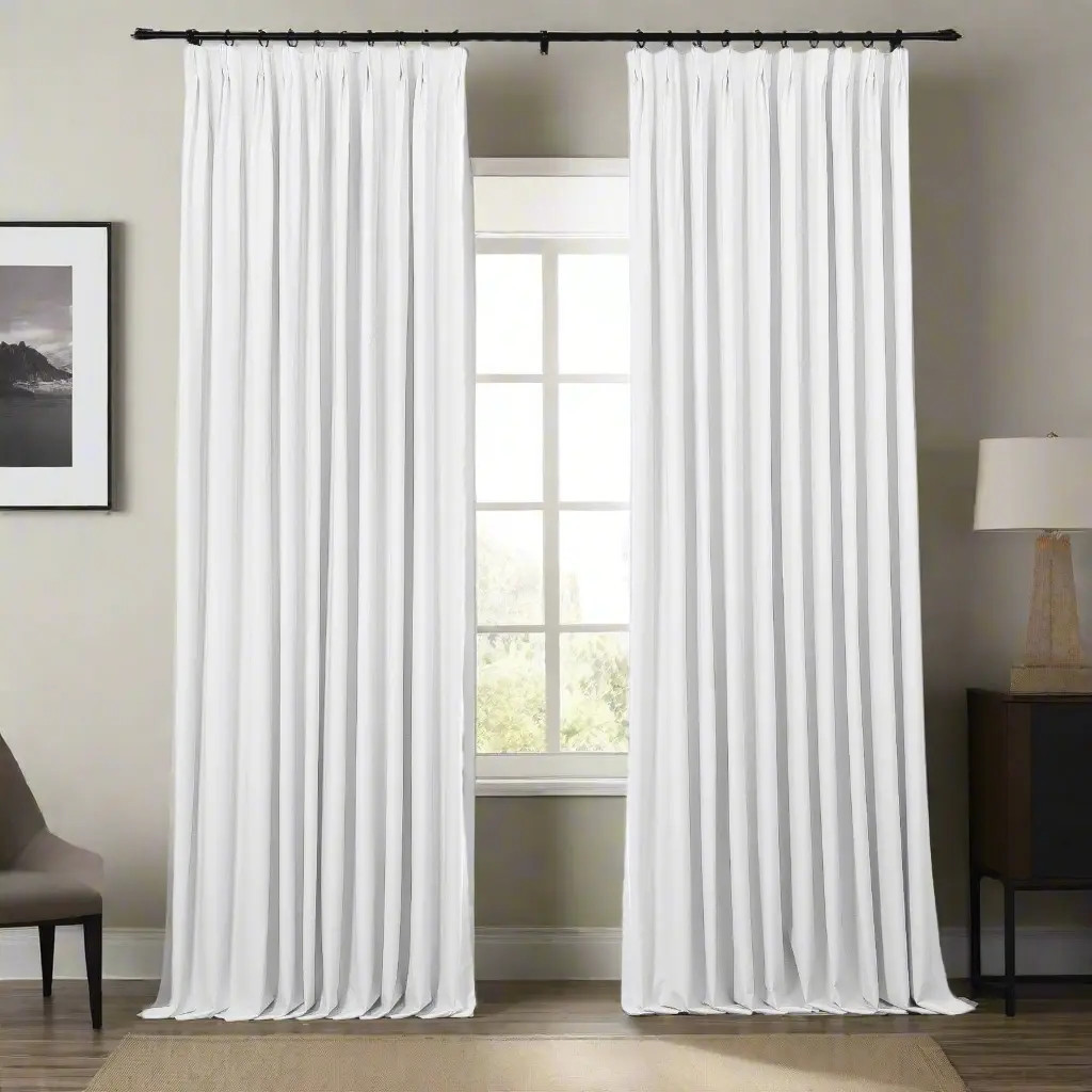 Lila 100% Blackout Drape Pleated - Snow White H812-1 | TWOPAGES
