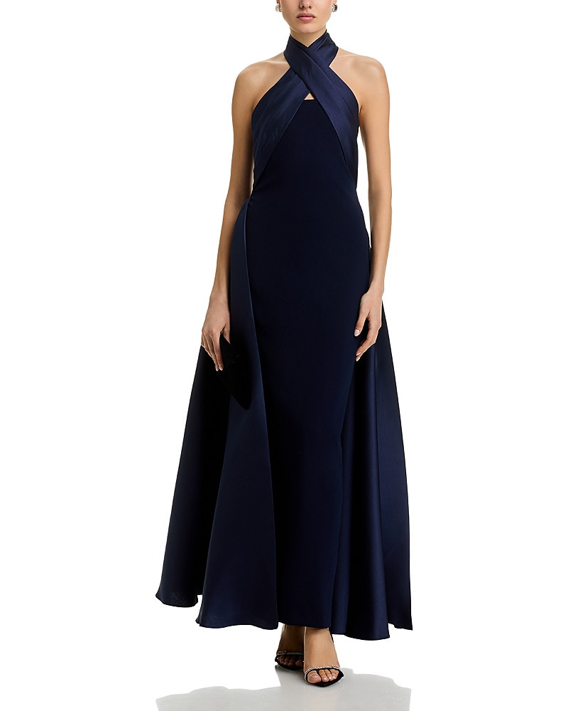 Aqua Halter Mikado Gown - Exclusive | Bloomingdale's (US)