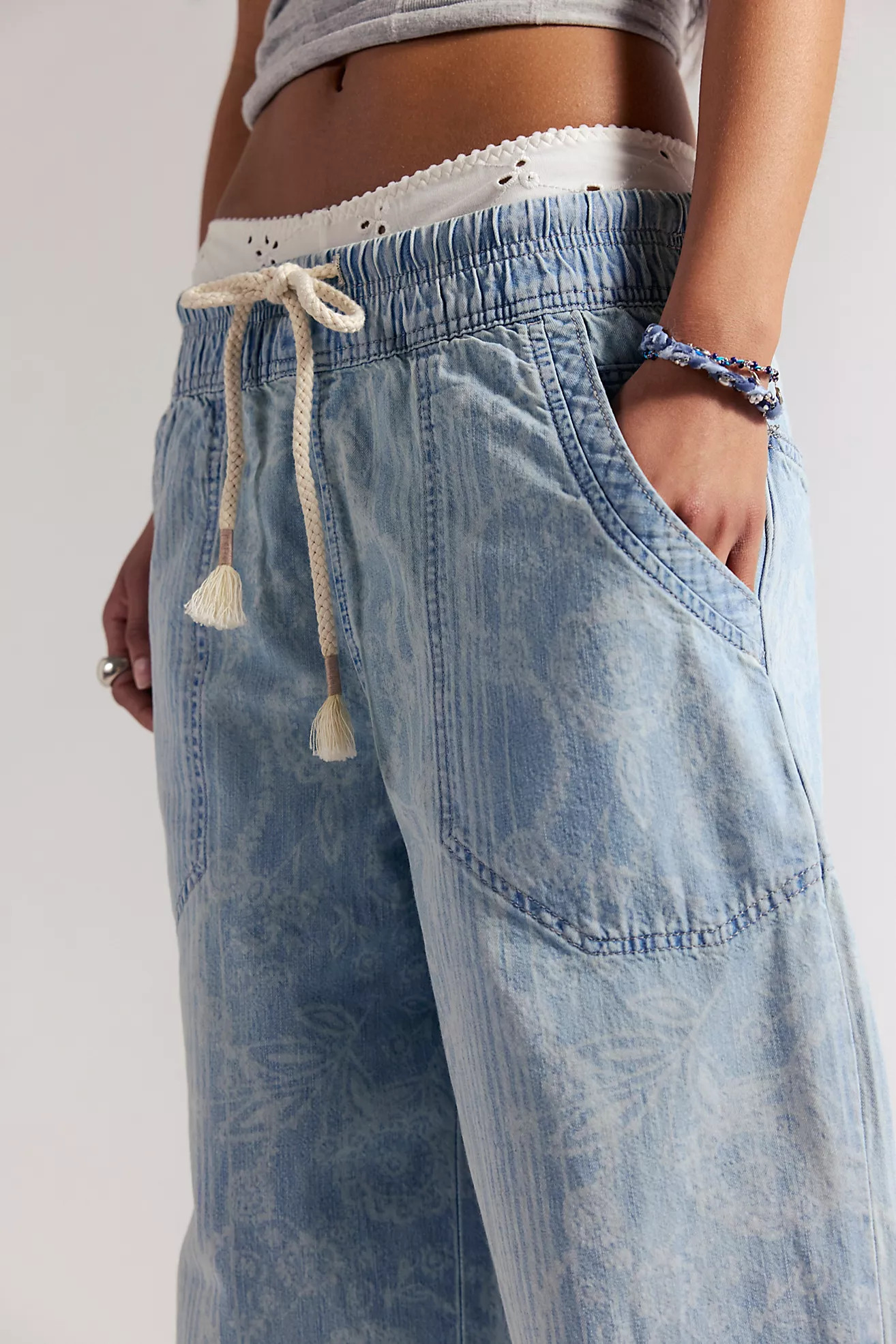 We The Free Easy Peasy Printed Pull-On Jeans | Free People (Global - UK&FR Excluded)