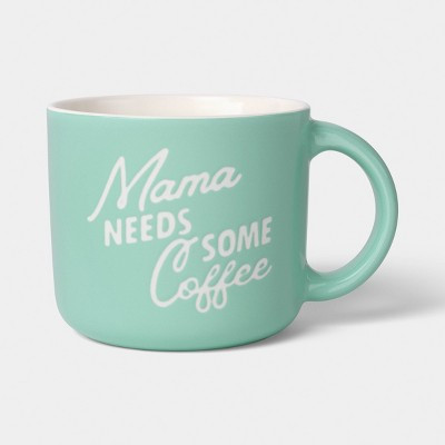 14oz Mama Needs Some Coffee Shortie Mug Green - Room Essentials™ | Target