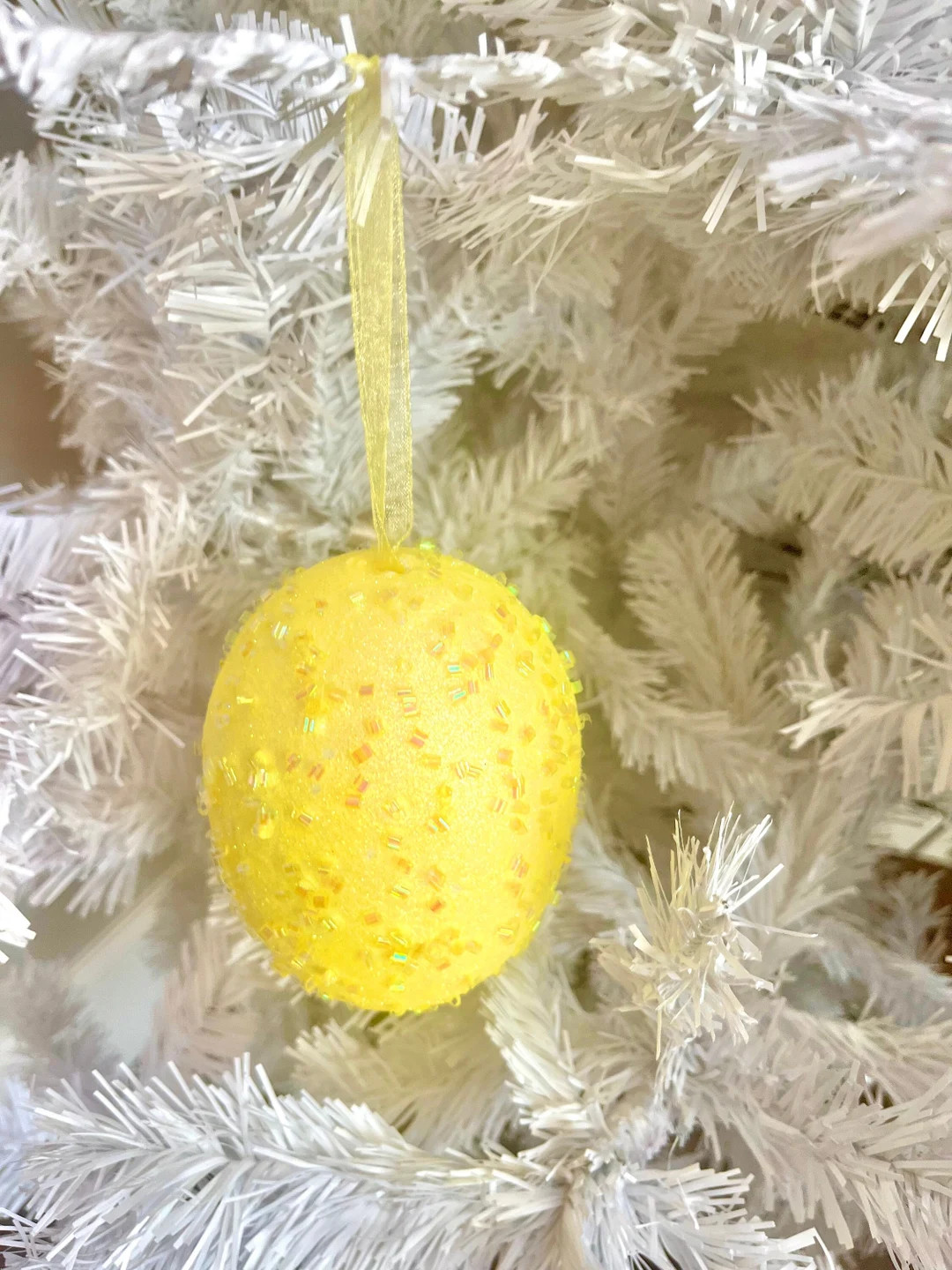 5.5 X 3.5 Yellow Giant Glitter Easter Egg Easter Egg Tree Ornament Easter Decoration Easter Wreat... | Etsy (US)