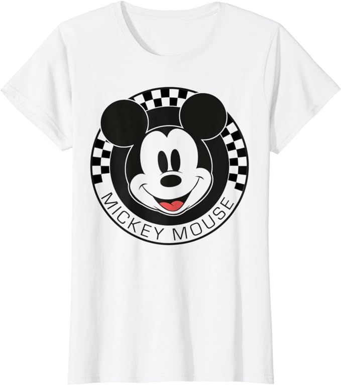 Disney Mickey And Friends Mickey Mouse Checkerboard Circle T-Shirt | Amazon (US)