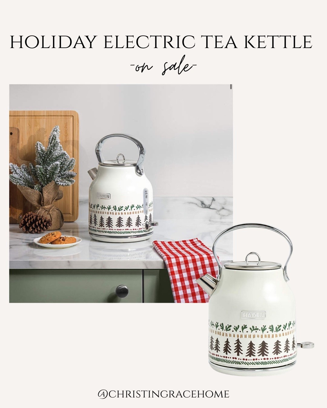 This electric teakettle is so cute for the holidays! 

#LTKHome #LTKSeasonal #LTKSaleAlert