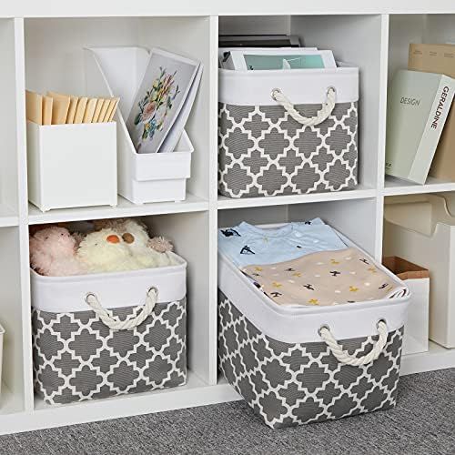 Amazon.com - Bidtakay Basket Storage Bins Baskets for Organizing Set of 3 Collapsible Cloth Storage  | Amazon (US)