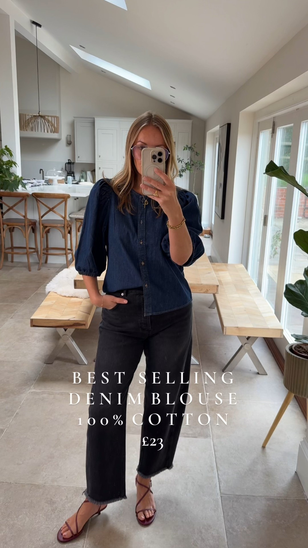 I’ve recommended this blouse a lot this season and previous seasons in linen blends. 
It’s a fantastic silhouette that looks great on most shapes. 
Great quality , easy to wear , stylish piece with an affordable price tag. 
Wearing a medium - I’m a U.K. 14 with a 34c bust . 

Wearing a U.K. 12 in the jeans - they are too small on my U.K. 14 figure. The 14 would be a touch loose on me. 

I wear these sandals when I want to elevate an everyday look - they are lovely deep burgundy shade and work with everything! 
Cushioned sole and low heel 👌🏻 

#LTKFashionMonth #LTKautumn #LTKdatenight