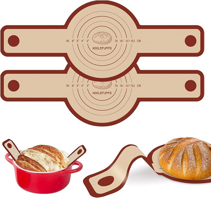 Silicone Bread Sling for Dutch Oven, 2 PCS Red Non-Stick & Reusable Bread Baking Supplies with Ex... | Amazon (US)