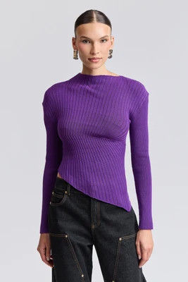 Radial Knit Asymmetric Sweater | Avec Les Filles