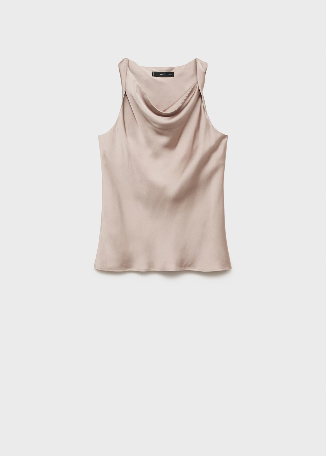 Draped neck satin top - Women | MANGO United Kingdom | MANGO (UK)