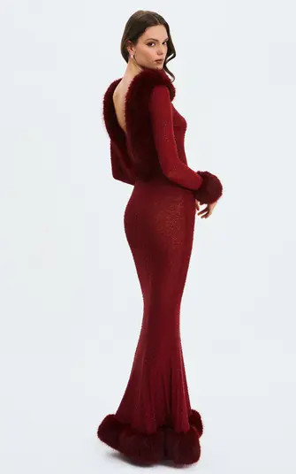 Melrose Rhinestone Mesh Low Back Mermaid Dress | Nordstrom