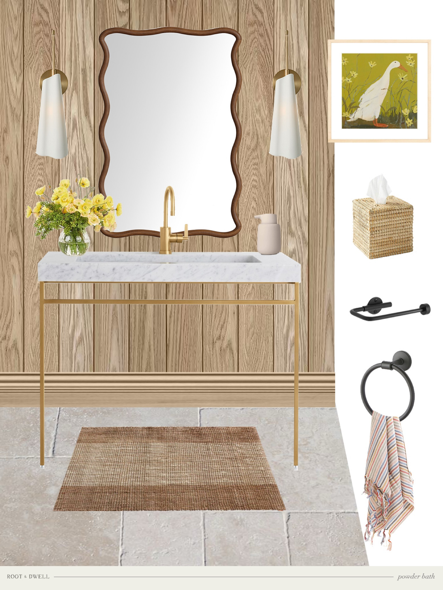 A warm, natural and fresh powder bath design plan.

#LTKHome