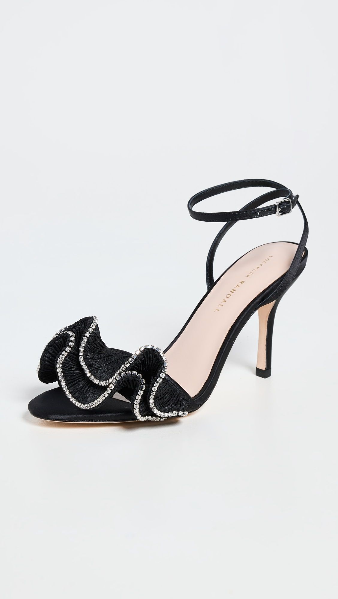 Loeffler Randall Estella Pleated Ruffle High Heel Sandals with Ankle Strap | Shopbop | Shopbop