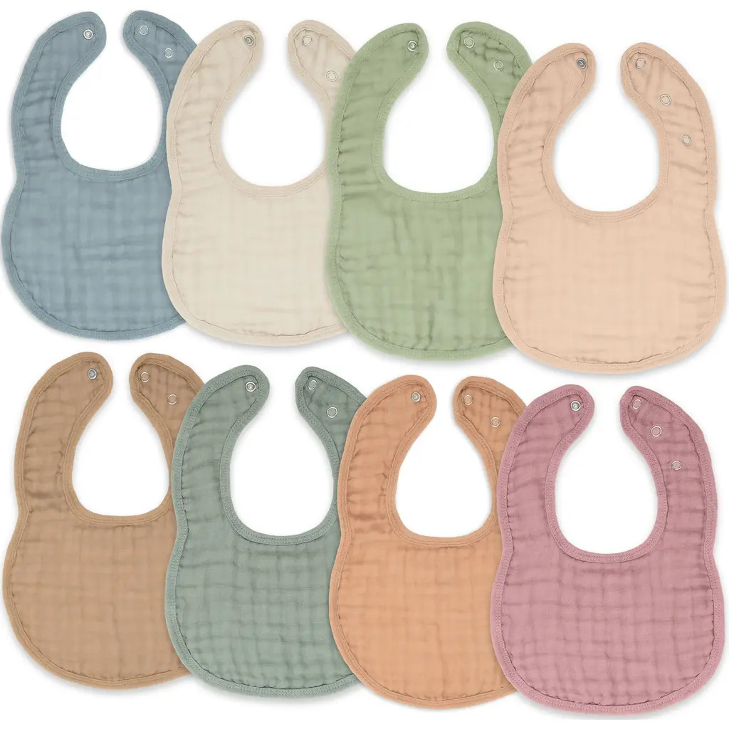 Comfy Cubs Muslin Bibs - Pack of 8 in Multicolor at Nordstrom | Nordstrom