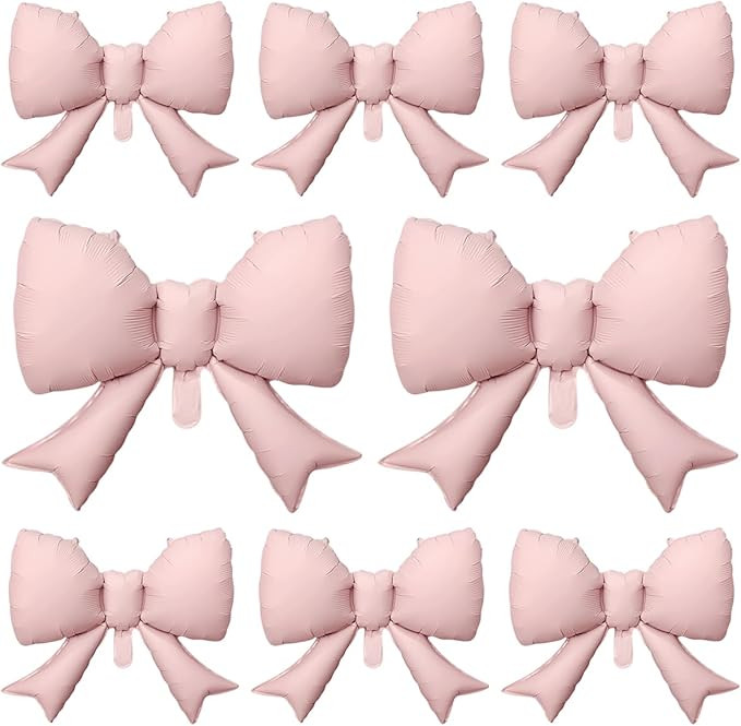 8Pcs Pink Bow Big Balloon Bow Theme Party Decoration Balloon for Women Men Baby Shower Girls Boys... | Amazon (US)