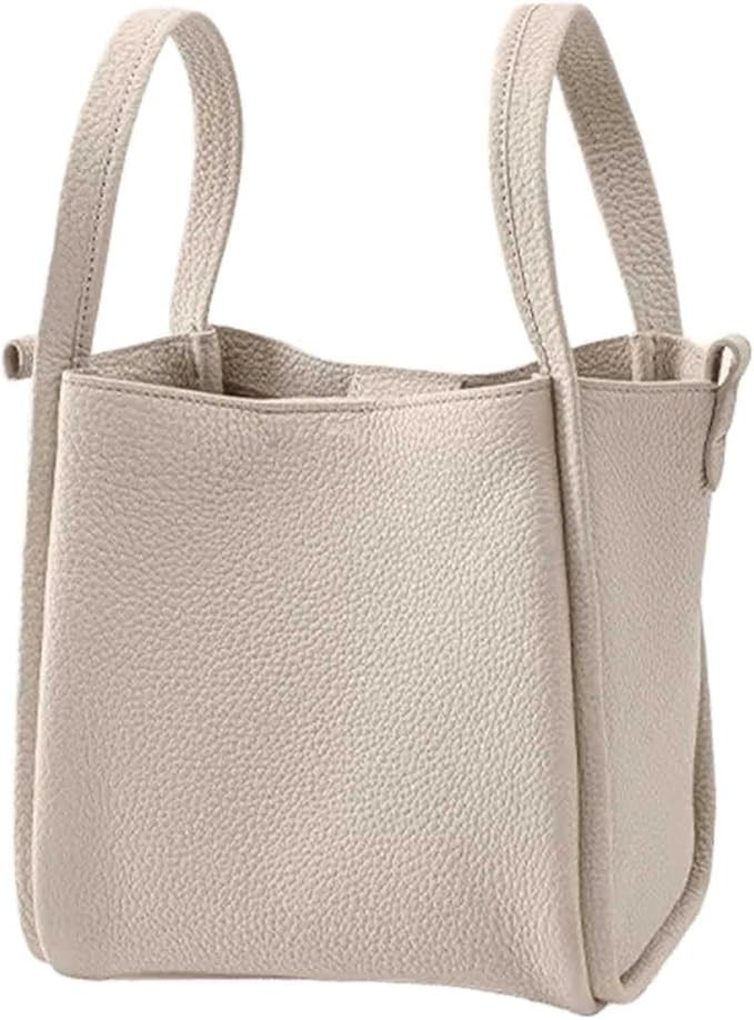 Women's Classic Design Luxury Leather Bag Soft Handbag Fashion Multi functional Bucket Bag Elegan... | Amazon (US)