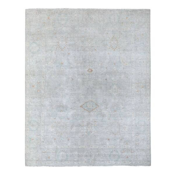 Hand Knotted Blue Oushak And Peshawar with Wool Oriental Rug (8' x 9'7") - 8' x 9'7" | Bed Bath & Beyond
