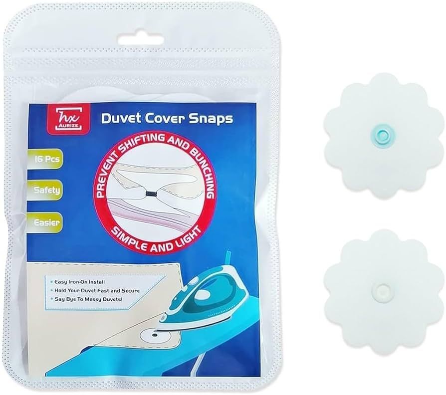 16 Pcs of HX AURIZE Duvet Snaps, Prevents Comforter from Shifting Inside Duvet Cover | Amazon (US)