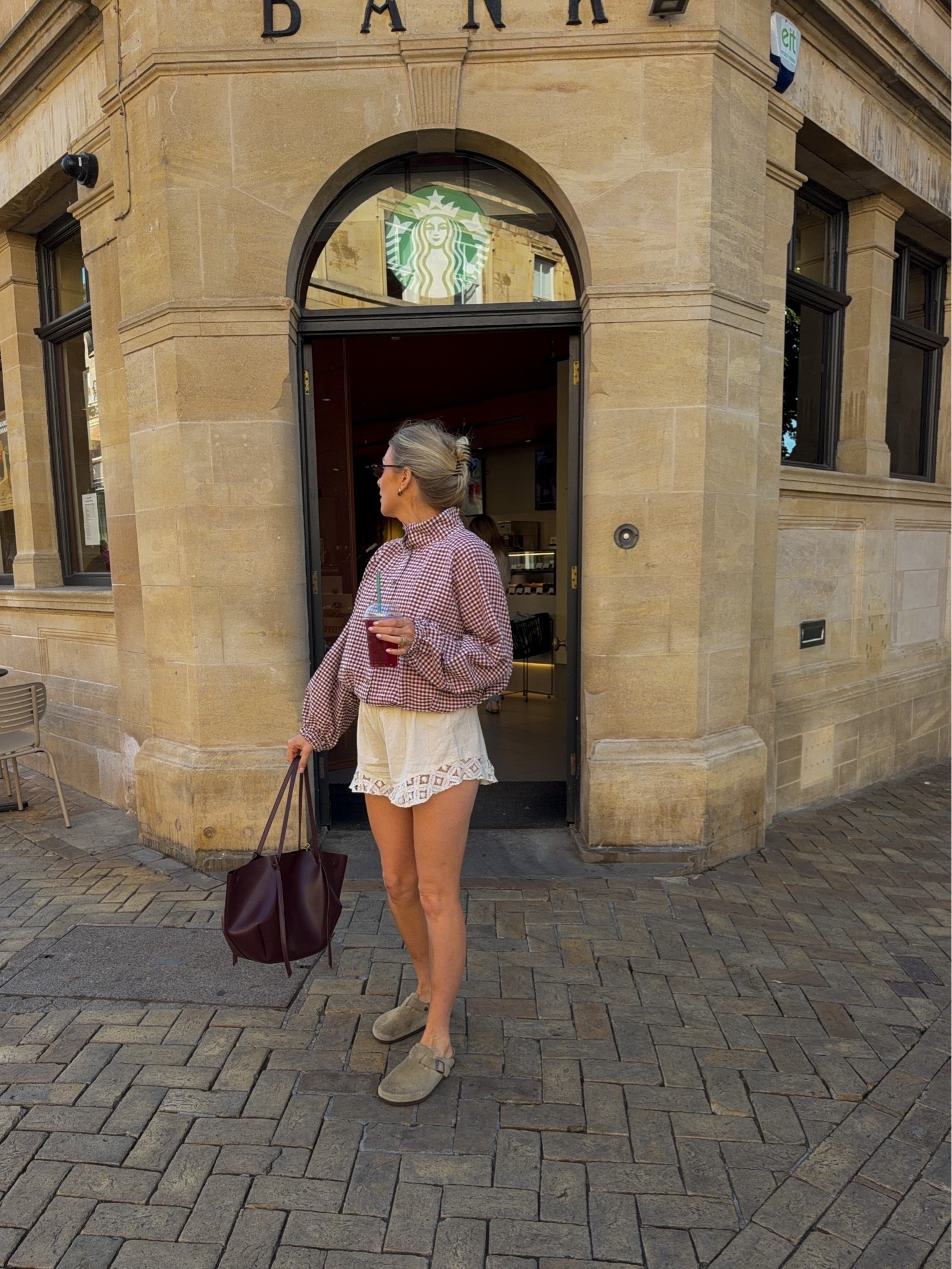 Zara gingham jacket , lace trim shorts, birkenstock clogs , summer outfit, autumn outfit, transitional outfit

#LTKuk #LTKautumn #LTKeurope