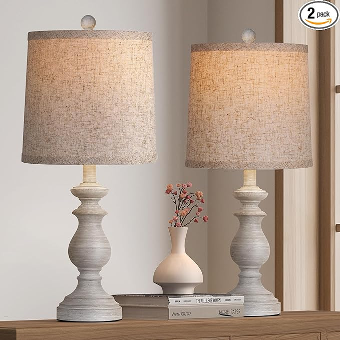 PARTPHONER Traditional Table Lamp Set of 2, Rustic Farmhouse Table Lamps for Living Room Bedroom,... | Amazon (US)