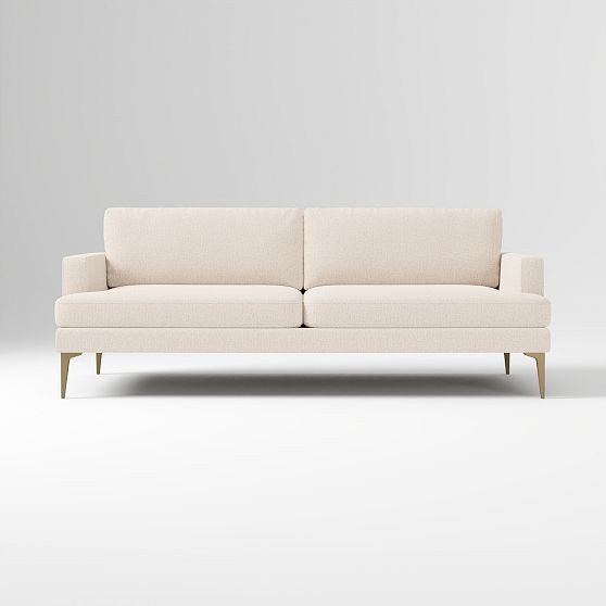 Andes 86in Sofa, Deco Weave Sand, Blackened Brass | West Elm (US)